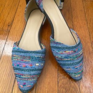 J.Crew Colorblock Fabric D'Orsay Flats – Size 8